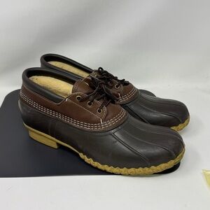 LL Bean Mens Bean Boot Gumshoes Low Ankle Shearling Lined Sz 13 M